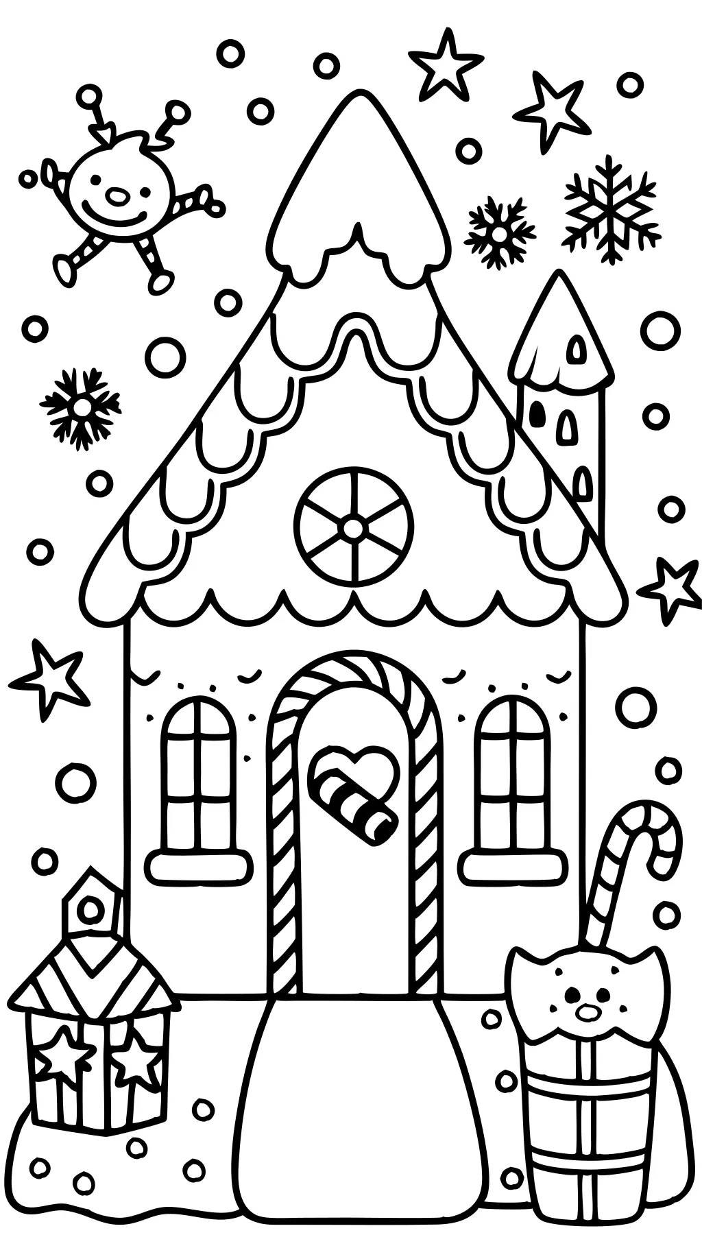 coloriage de Noël de la maison en pain d’épice